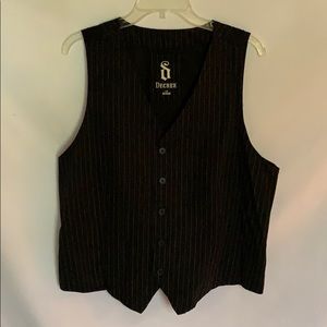 Decree black pin striped vest